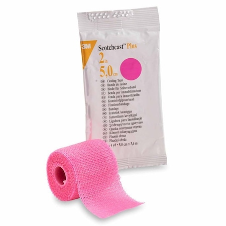 3M Scotchcast Cast Tape 2 Inch X 12 Foot Fiberglass / Resin Bright Pink, 10PK 82002X